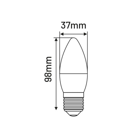 LED C37 E27  6W ŚWIECA 490lm 3000K INQ