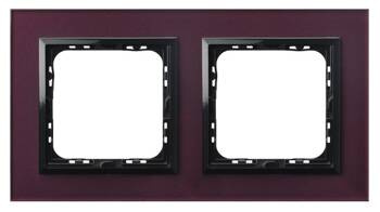 Ramka podwójna Ospel Sonata Śliwka Szkło