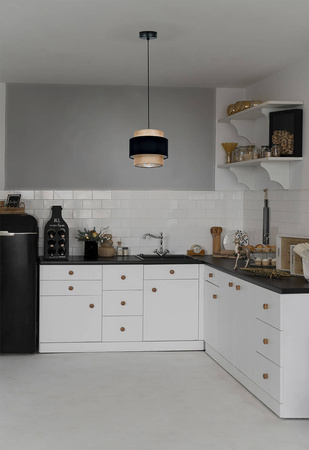 Lampa wisząca boho z podwójnym abażurem K-5230 z serii GATO