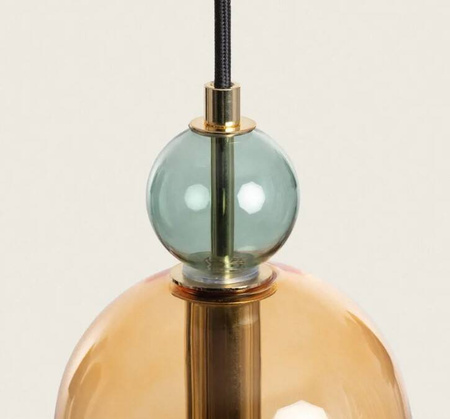 Lampa Wisząca z Metalu i Szkła Mono-Baudelaire 1xE14 Bursztynowy