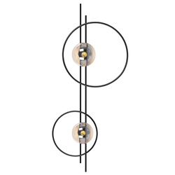 Kinkiet dwoma okręgami i kloszami o średnicy 14cm K-5347 z serii CORSA