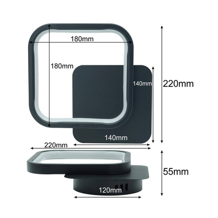 Kinkiet ścienny LED Clover 14W czarny 4000k