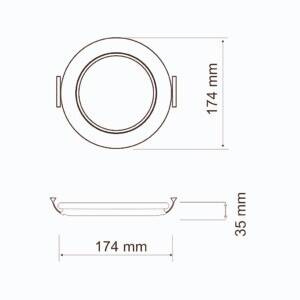 Oprawa podtynkowa LED MARS OPOP17WWWA-700 17cm aluminium okrągła biała