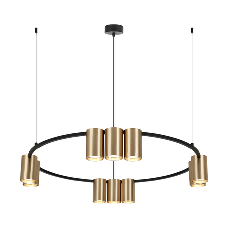 Lampa wisząca (koło) GENESIS BLACK GOLD 10xGU10
