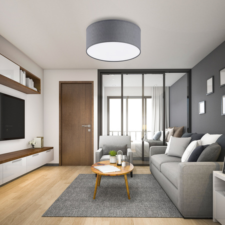 Lampa sufitowa RONDO Gray 1xE27 300