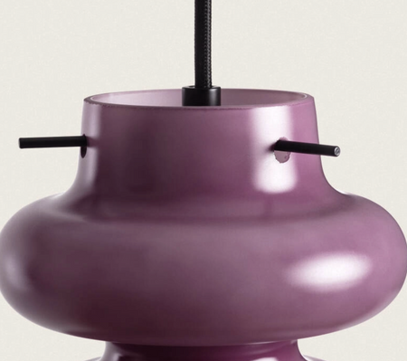 Szklana Lampa Wisząca TELDER lawendowa