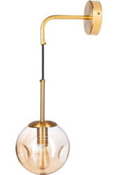 Kinkiet metalowy szklana kula LAVA AMBER