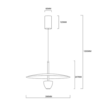 Light prestige Ufo wisząca M czarna LP-0408/1P M BK