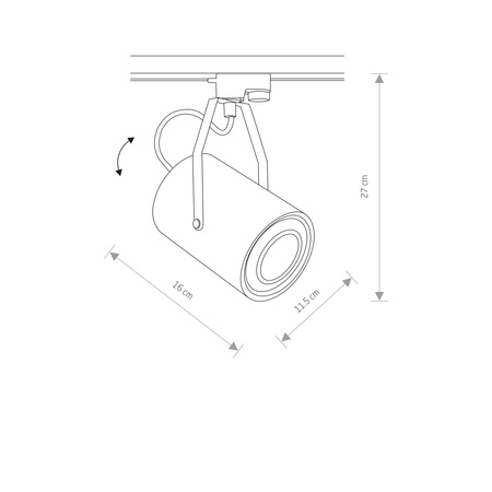 Nowodvorski Oprawa reflektor czarna PROFILE BIT PLUS