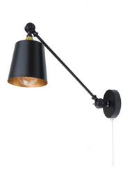 Kinkiet regulowany czarny metalowy LOFT łańcuszek