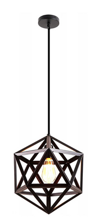 Lampa wisząca metalowa czarna klatka 30cm Loft