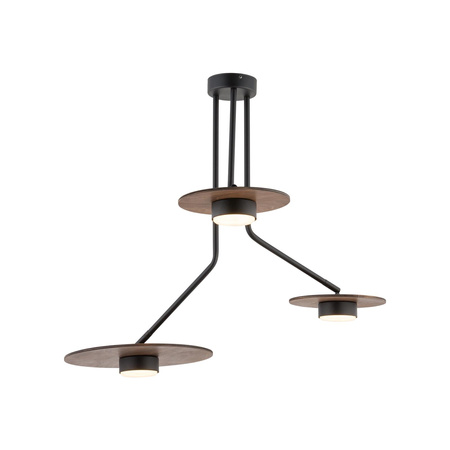 Nowodvorski Lampa sufitowa czarna drewno DISK 