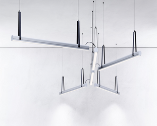 Kluś Lampa wisząca LED Tulip TU MANY ZW L=1131mm, mikropryzma liniowa, 76W, 3000K, DALI, SREBRNY