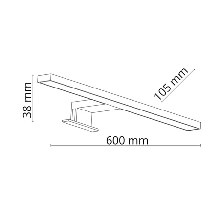 LEITO BLACK KINKIET 2w1 LED 10W 60cm