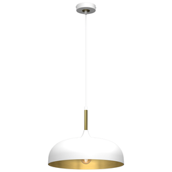 Lampa wisząca LINCOLN 1xE27 WHITE/GOLD 35cm
