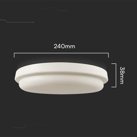 Plafon V-TAC 24W LED Okrągły 240x38mm IP54 VT-80024 3000K 2500lm