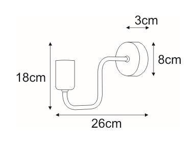 Jednoramienny, industrialny, czarny kinkiet K-3893 z serii SKADI