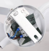 Lampa sufitowa spirala metal biała + drewno 3E14 Puerto Candellux 98-62697