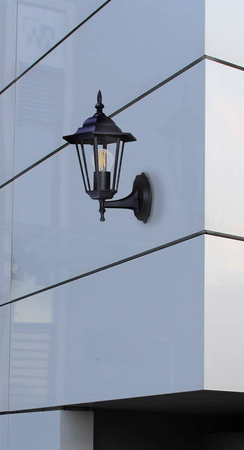 Stylowa, górna lampa elewacyjna K-5009A UP CZARNY z serii STANDARD