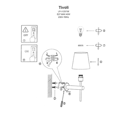 Tivoli kinkiet czarny