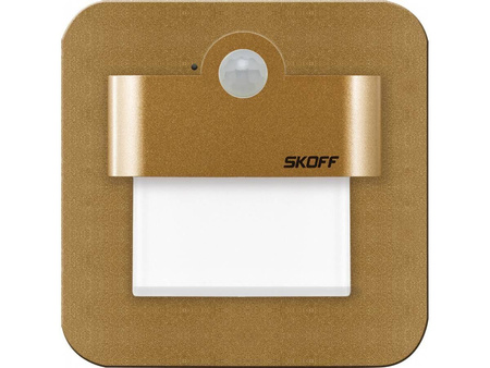Oprawa schodowa z czujnikiem ruchu i zmierzchu Salsa LED PIR 120 Skoff 1W 10V DC mosiądz mat b. neutralna