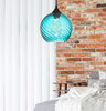 Lampa wisząca szklana niebieska kula VELA