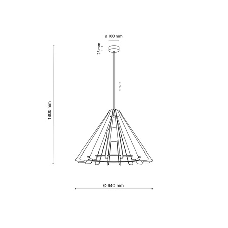 Lampa wisząca ERIS Wood 1xE27 1xE27