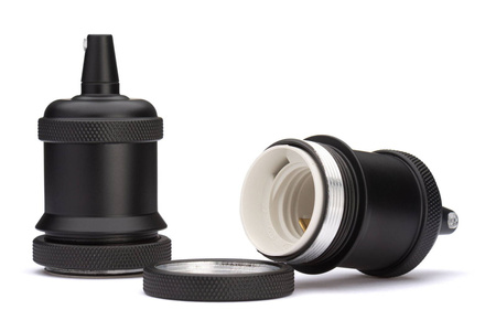 Oprawka dekoracyjna Vintage E27 metalowa czarna matowa