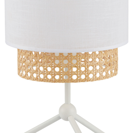 Lampka nocna stołowa Boho White 1x E27 biała 