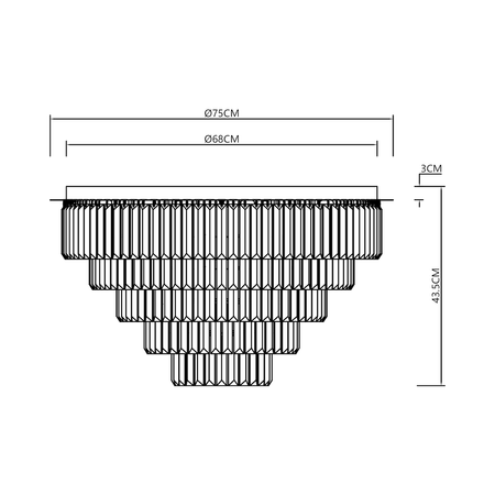 Lampa sufitowa MILANO fi 75cm złota kryształowa 12xE14