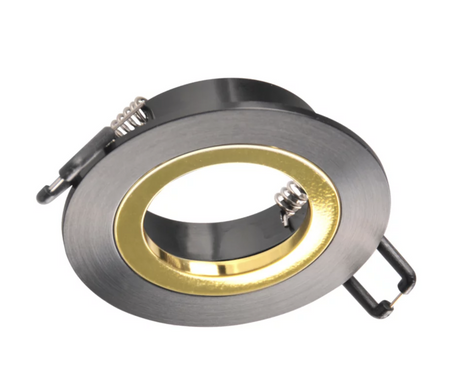 Oprawa podtynkowa FEBE okrągła czarno-złota z oprawką GU10