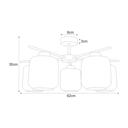 Niebanalna lampa sufitowa dająca dużo światła K-5517 z serii PIEGA