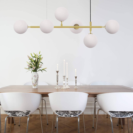 Light prestige Alisa wisząca złota / białe kulki LP-005/6P WH