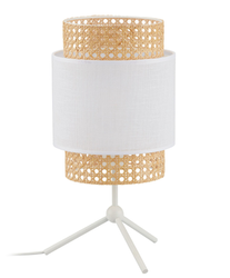 Lampka nocna stołowa Boho White 1x E27 biała