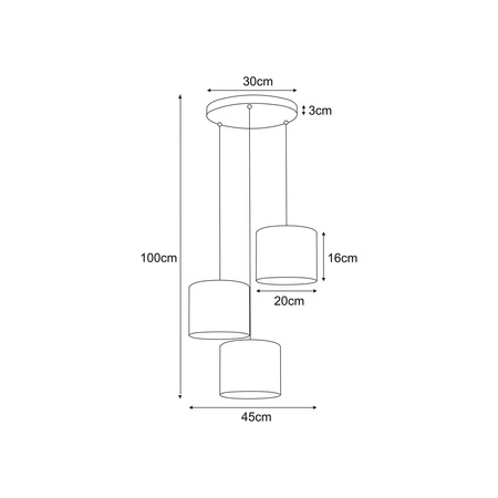 Lampa wisząca z trzema ażurowymi abażurami K-5222 z serii ZIMBO