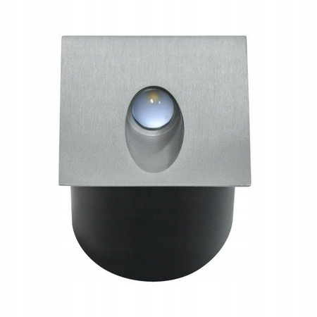 Oprawa schodowa podtynkowa LED 3W IP44 4000K kwadratowa szczotkowane aluminium