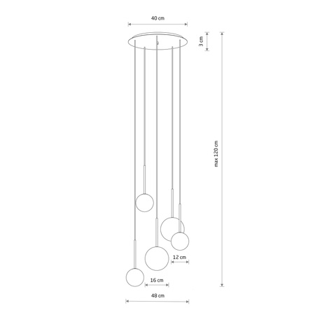 Nowodvorski Lampa wisząca KARO V 120cm 5xG9 czarno- złota 10303