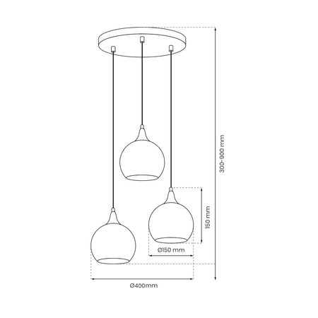 Lampa wisząca PALLA GOLD 3xE27