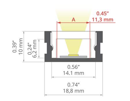 Profil hermetyczny HR-SLIM, anodowany, srebrny, 3010 mm