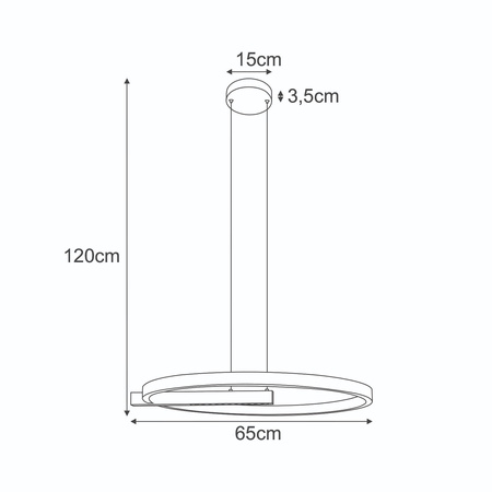 Elegancka lampa wisząca z okręgiem 60 cm, LED K-8233 z serii METIS