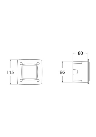 Oprawa elewacyjna ścienna LETI 100 SQUARE wpuszczana czarna Y LED GX53 3W 3000K