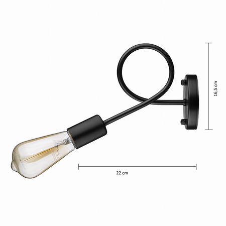 Kinkiet TWIST WST053 czarny złota oprawa gwint E27