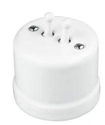 Włącznik ceramiczny natynkowy podwójny Toogle biały