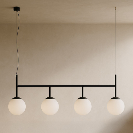 Lampa wisząca z białymi szklanymi kulami nad stół K-4883 z serii FARO