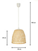 Lampa wisząca BOHO bambusowa biała E27 PHU09 30cm