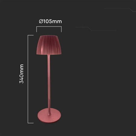 Lampka Biurkowa Nocna V-TAC 2,7W LED 34cm Ładowanie USB Ściemnianie Brąz 