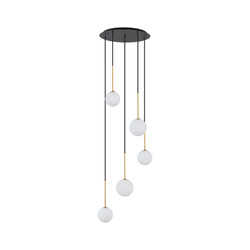 Nowodvorski Lampa wisząca KARO V 120cm 5xG9 czarno- złota 10303