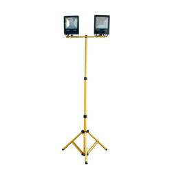 Statyw do opraw halogenowych i naświetlaczy podwójny 160cm żółty INQ