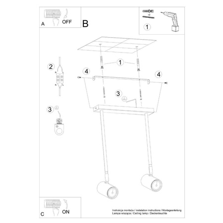 Lampa Sufitowa FOOTBALL 4xE27