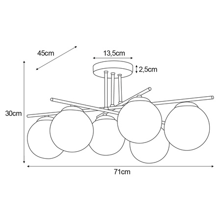 Lampa sufitowa K-5414 z serii GRAND